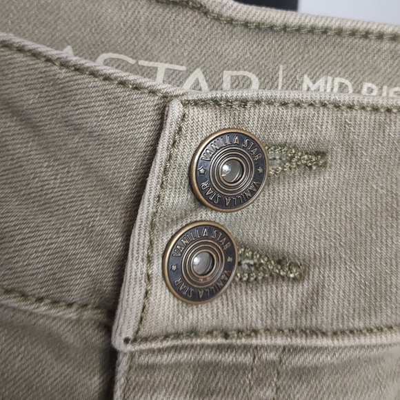 Vanilla Star Mid Rise Midi Distressed Camo Green Size 11 - Picture 3 of 7